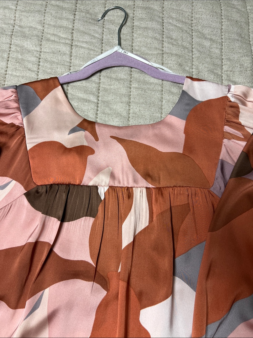 DR2 Scoop Neck Tunic in Rust, Pink & Brown Abstract - Picture 3 of 7